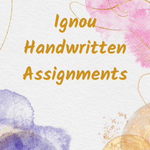 Ignou handwritten assignments