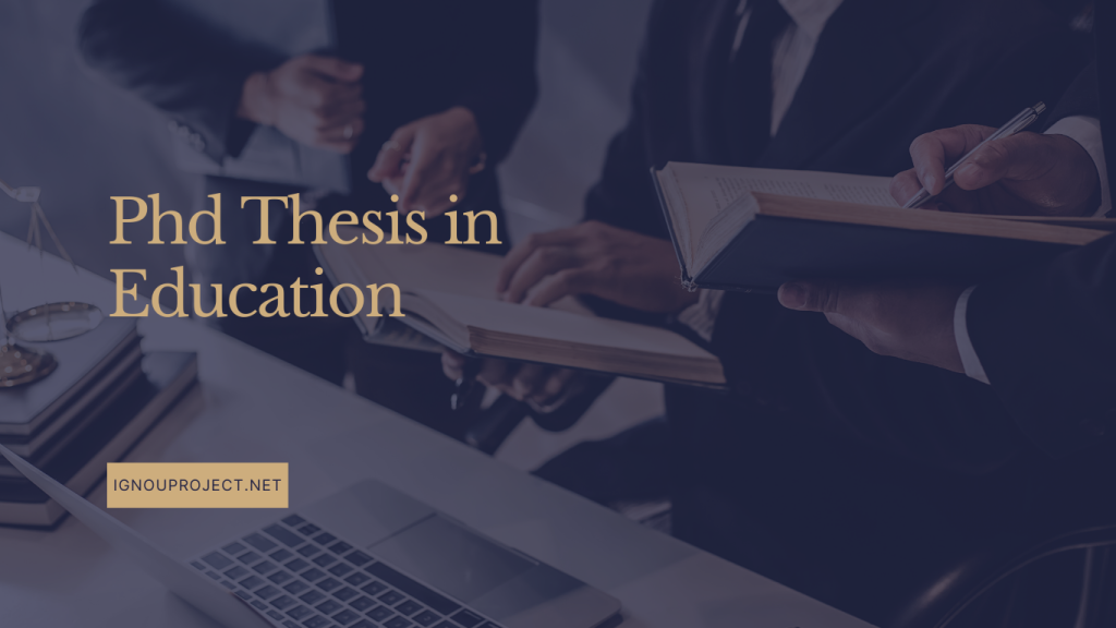 Phd Thesis in Education