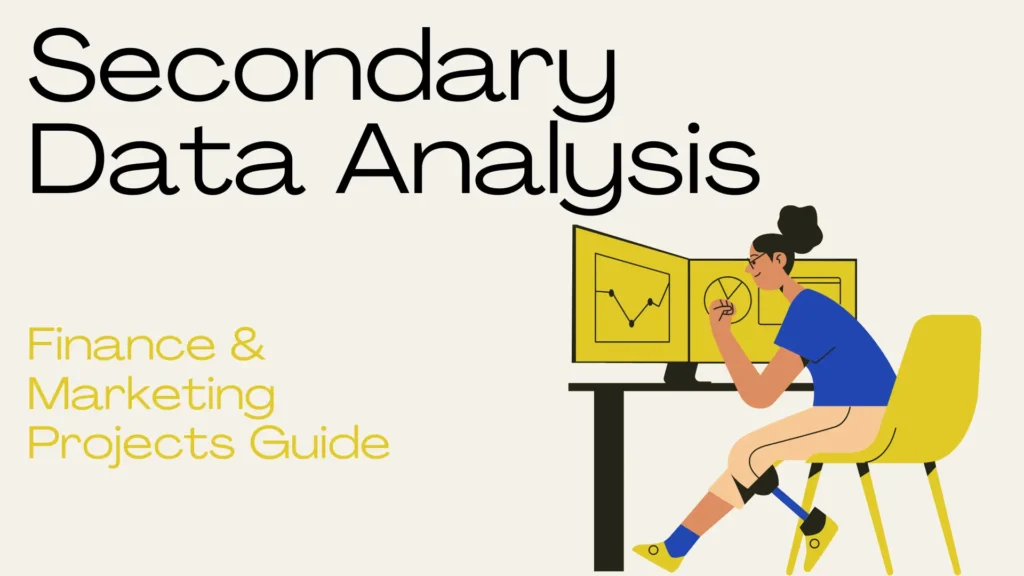 an animated image of a girl performing Secondary Data Analysis for her IGNOU Project